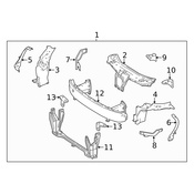 Mercedes Radiator Support Panel Reinforcement - Genuine Mercedes 2166200491