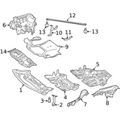 Mercedes Radiator Support Splash Shield - Genuine Mercedes 2185240425
