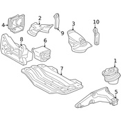 Mercedes Engine Mount Heat Shield - Genuine Mercedes 2202400145