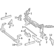 Mercedes Radiator Support Panel Brace - Genuine Mercedes 2466280129