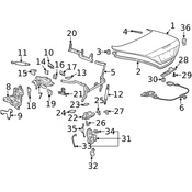 Mercedes Deck Lid Release Cable - Genuine Mercedes 2208001415