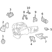Mercedes Engine Mount Heat Shield - Genuine Mercedes 2212410634