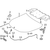 Mercedes Hood Lift Support - Genuine Mercedes 2479800000