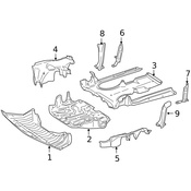 Mercedes Radiator Support Splash Shield - Genuine Mercedes 2215242125