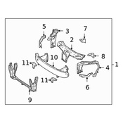 Mercedes Radiator Support - Genuine Mercedes 2216200172