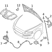 Volvo Hood Release Cable - Genuine Volvo 30753017