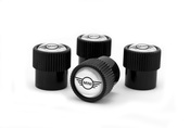 MINI Wing Valve Stem Cap Set (Black) - Genuine MINI 36110429653