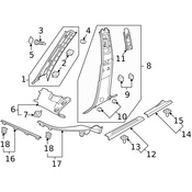 Saab Body A-Pillar Trim Panel - Genuine Saab 12845224