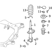 Saab Suspension Strut Mount - Genuine Saab 13188764