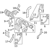 VW Turbocharger Mount Heat Shield - Genuine VW Audi 06K129597C