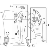 Saab Seat Belt Lap and Shoulder Belt - Genuine Saab 93185670