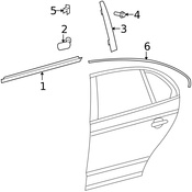 VW Door Window Molding - Genuine VW 1K5839643A