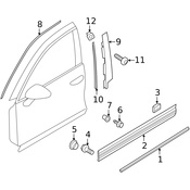 Porsche Door Molding Clip - Genuine Porsche 95855910700