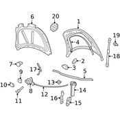 VW Hood Release Handle Bracket - Genuine VW 1Y0823573