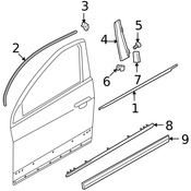 Volkswagen Door Molding - Genuine VW 3C0853516C2ZZ