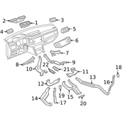 Volkswagen Dashboard Air Vent Trim - Genuine VW 3CN81970182V