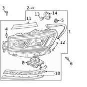 Volkswagen Headlight Assembly - Genuine VW 3CN941036E