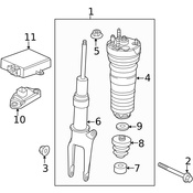 Porsche Suspension Air Spring - Genuine Porsche 97034315106