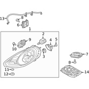 Porsche Headlight Bracket - Genuine Porsche 97063107651