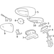 Porsche Door Mirror Glass - Genuine Porsche 97073103806