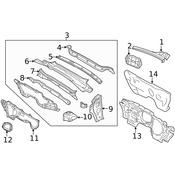 Volkswagen Cowl Cover - Genuine VW 5C7819404A9B9