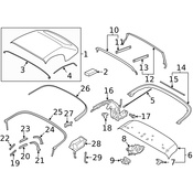 Porsche Convertible Top Seal - Genuine Porsche 98156132801