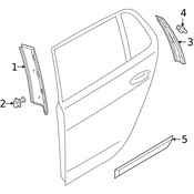 Volkswagen Door Molding - Genuine VW 5G9854950A9B9