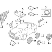 VW Interior Door Trim w/ Speaker - Genuine VW 5K0837973K82V