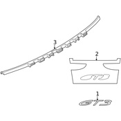 Porsche Bumper Cover Emblem - Genuine Porsche 992853675GOK1