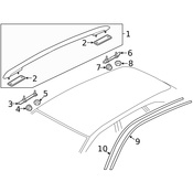 Volkswagen Roof Luggage Carrier Side Rail Bracket - Genuine VW 7P0860201
