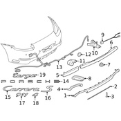 Porsche Bumper Exhaust Pipe Hole Trim - Genuine Porsche 99150565104OK1