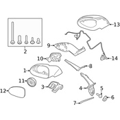 Porsche Door Mirror Cover - Genuine Porsche 99173172900G2L