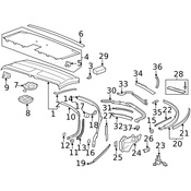 Porsche Convertible Top Seal - Genuine Porsche 99656169300