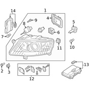 Audi Headlight Right (S6) - Genuine Audi 4F0941030EN