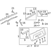 Audi Liftgate Trim Cover - Genuine Audi 4M0867608F4PK