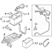 Audi VW Battery Hold Down Frame - Genuine VW Audi 5WA915343B