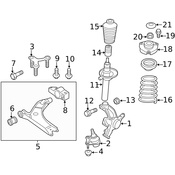 Audi Coil Spring Damper - Genuine Audi 8J0412303F