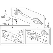 Audi CV Joint Boot Kit - Genuine Audi 8W0598201A