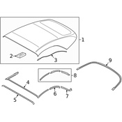 Porsche Convertible Top Seal - Genuine Porsche 9P1898005